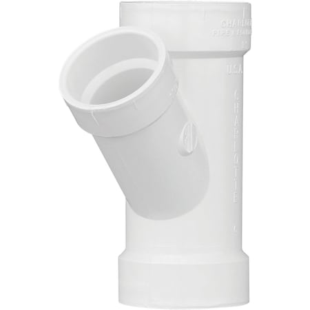 Charlotte Pipe And Foundry 2 In. x 1-1/2 In. Schedule 40 DWV Reducing PVC Wye PVC 00601 1000HA